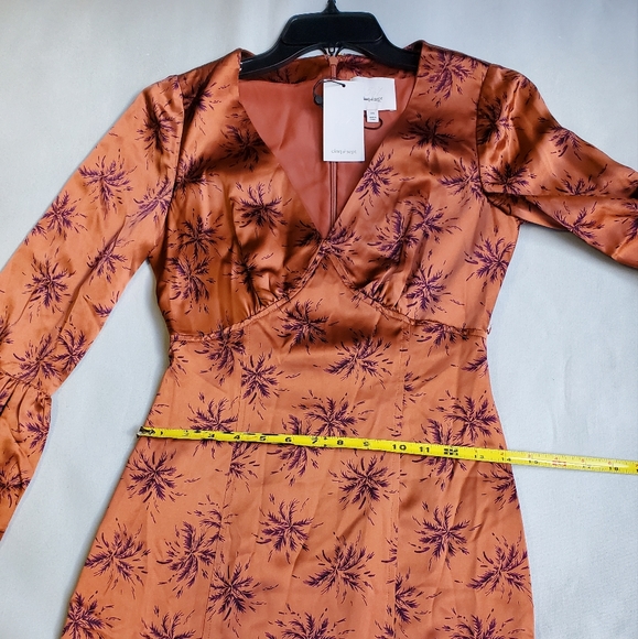 NWT$595 Cinq a Sept Kasha Firecracker Print Asymmetric Silk Midi Dress Sz XXS - Picture 12 of 16